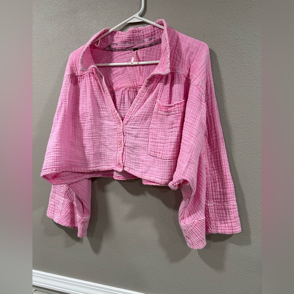 Free People Elora Lounge Top Bubble Gum Size XL - Picture 6 of 11